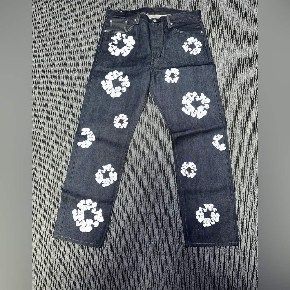 Levi’s 501 selvedge shrink to fit x Denim tear cotton wreath 38x34 button fly